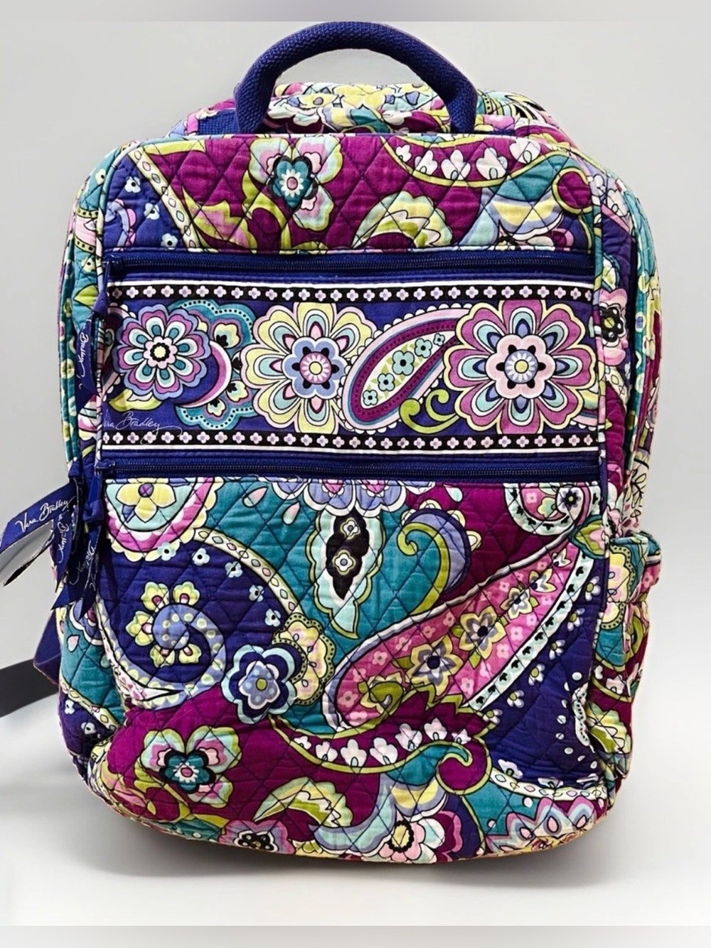 Vera Bradley Women’s Heather Floral Quilted Paisley Campus Backpack, Retired